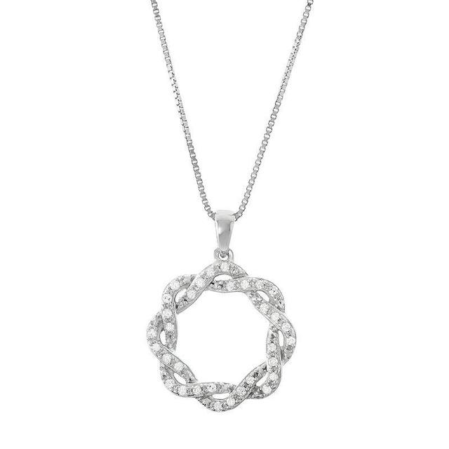 Sterling Silver 1/6 Carat T.W. Diamond Intertwined Pendant Necklace, Womens White Product Image