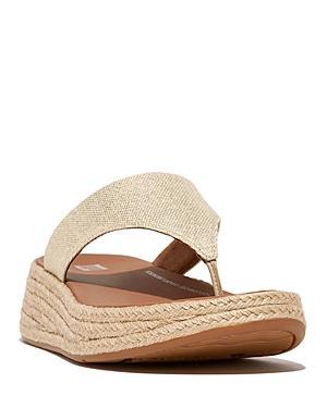 FitFlop Womens F-Mode Thong Toe Espadrille Wedge Platform Sandals Product Image