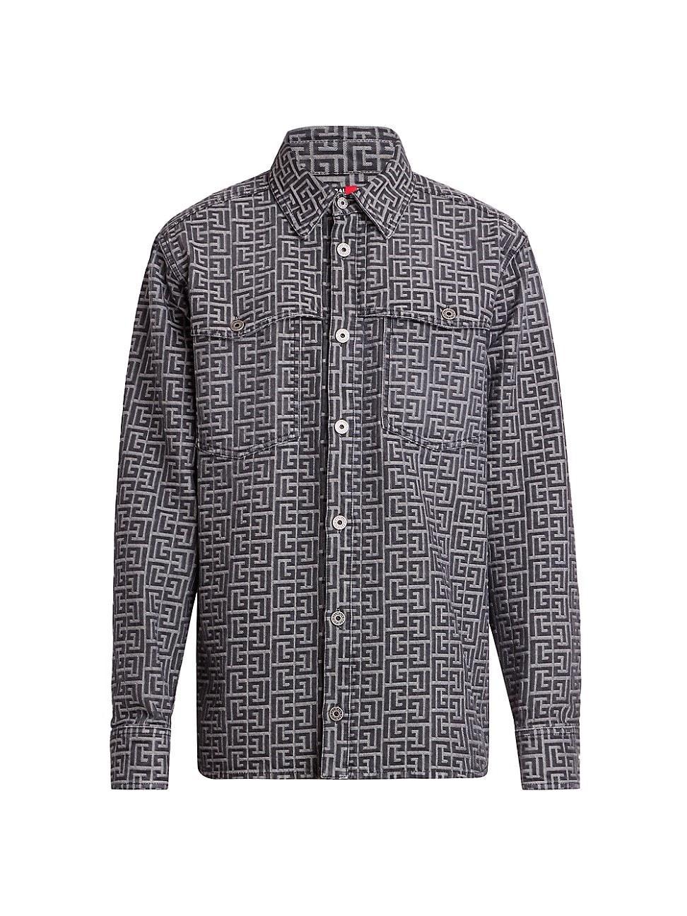 Mens Jacquard Monogram Denim Shirt Product Image