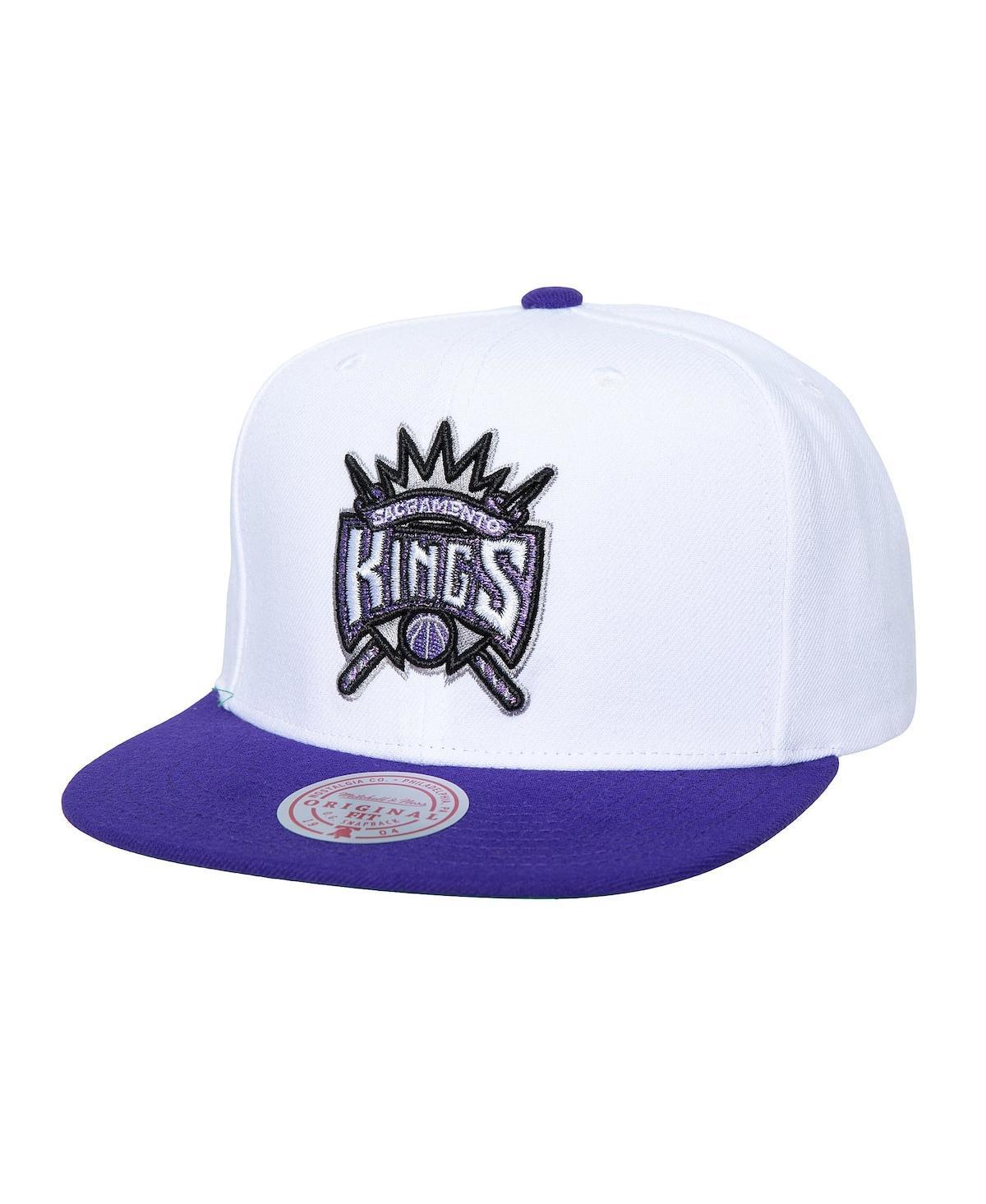 Mitchell & Ness Mens White Sacramento Kings Soul Logo Shine 2-Tone Snapback Hat Product Image