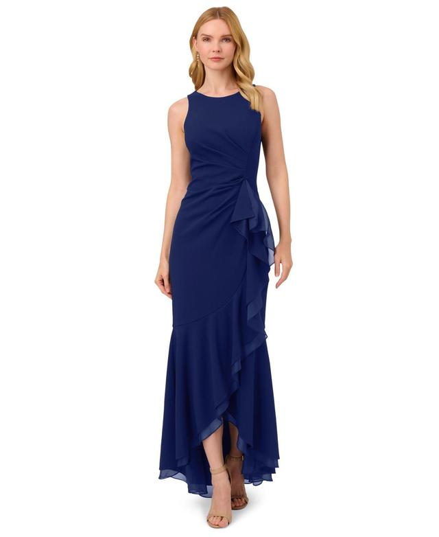 Adrianna Papell Ruffle Crepe Mermaid Gown Product Image