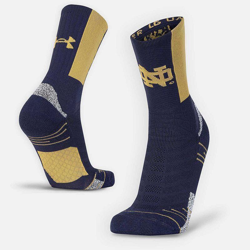 Mens Under Armour Navy Notre Dame Fighting Irish Playmaker Crew Socks Product Image