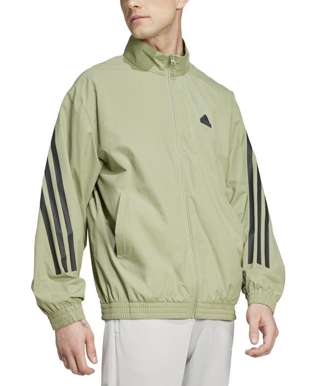 adidas Mens Icon Three-Stripe Woven Track Jacket - Tent Grn Product Image