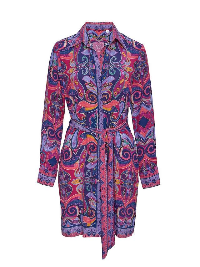 Womens Charlotte Silk-Blend Paisley Minidress Product Image