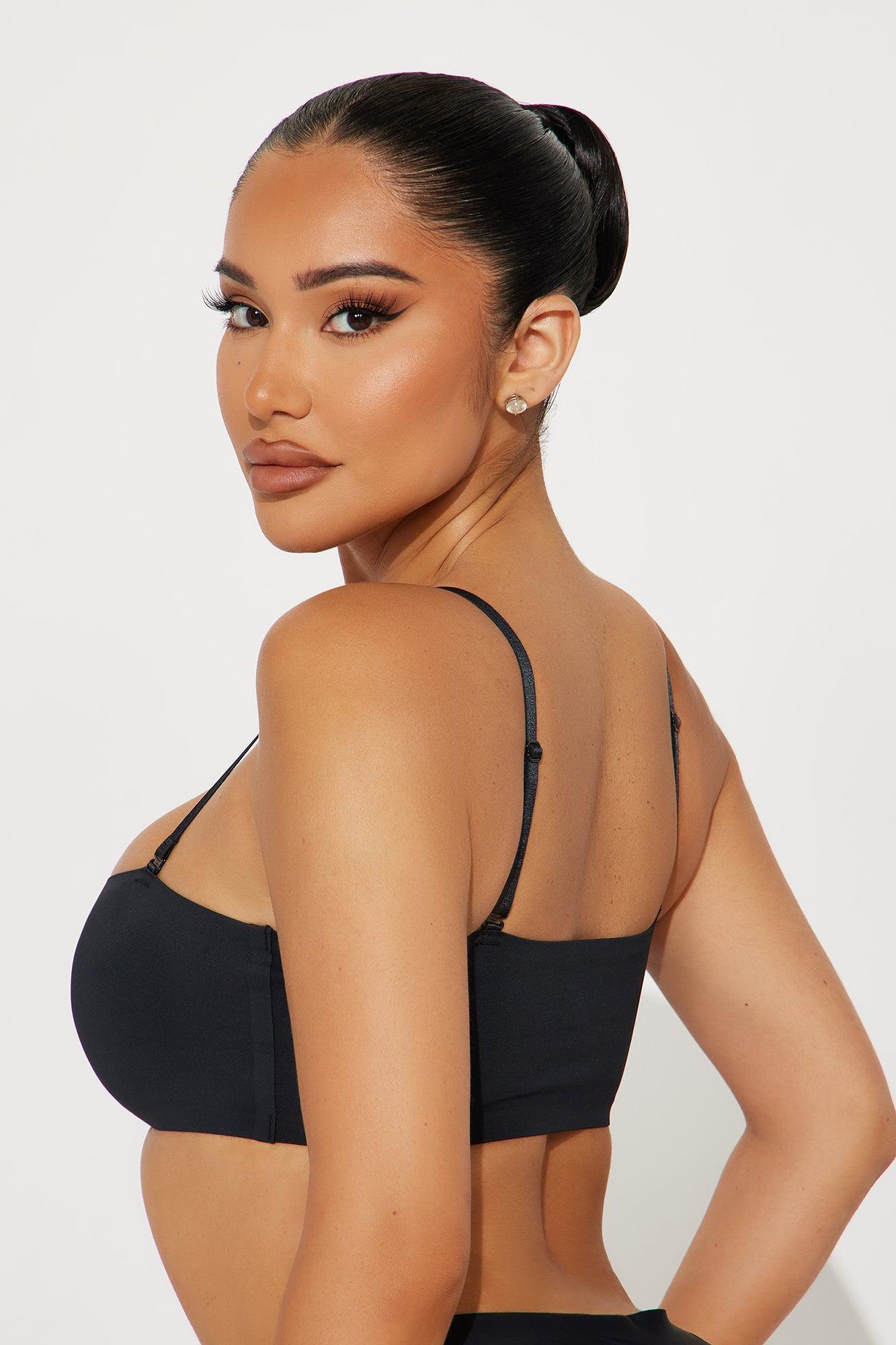 Barely There Micro Shine Bandeau Bralette - Black Product Image