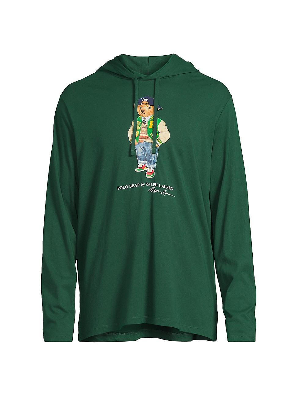 Mens Polo Bear Hooded T-Shirt Product Image