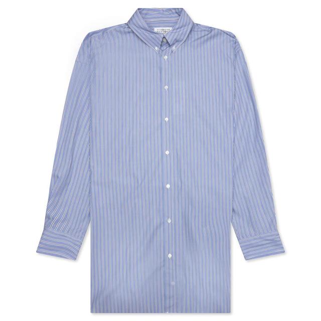 Striped L/S Shirt - Blue Male Product Image