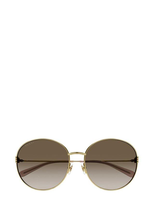 Eyewear Round Frame Sunglasses In Gold Product Image