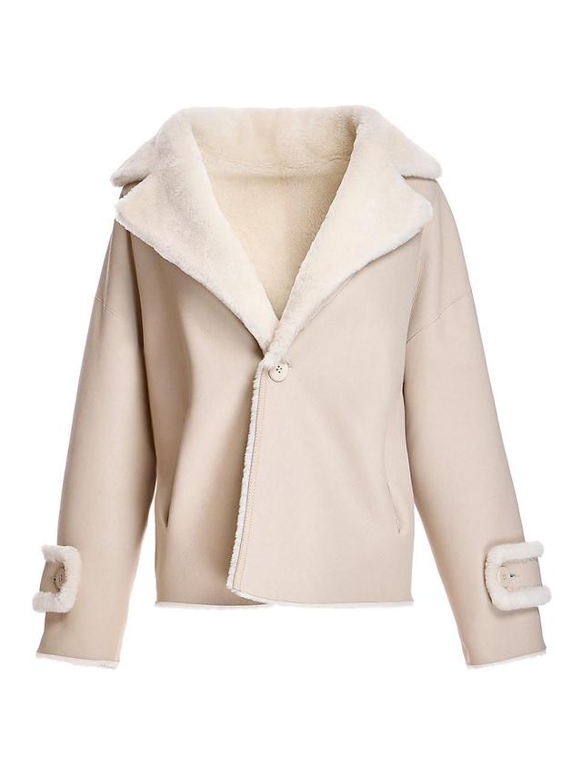 Womens Dyed Shearling Lamb Reversible Jacket Product Image