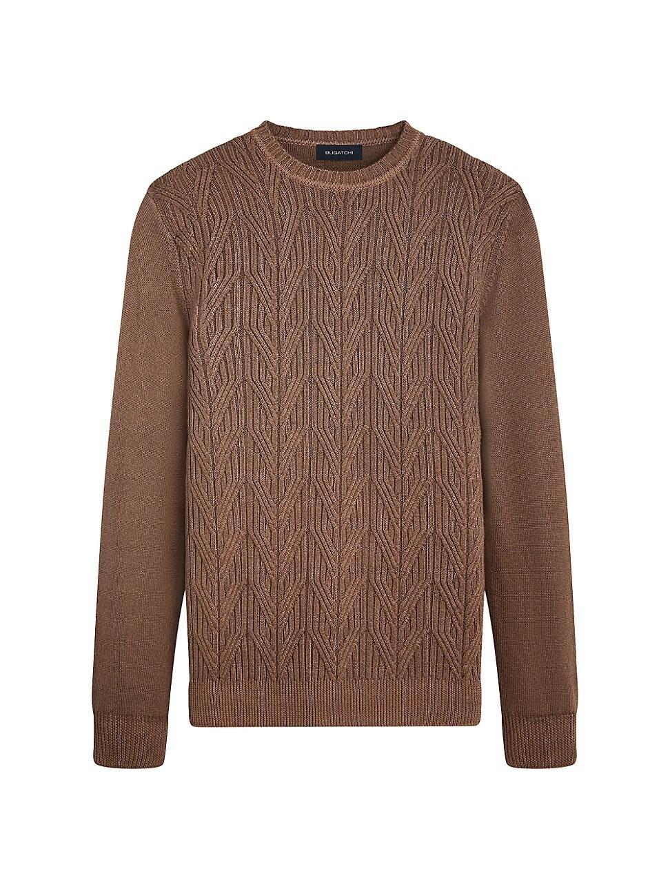 Mens Cotton & Silk Long-Sleeve Crewneck Sweater Product Image