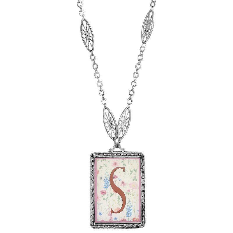 1928 Floral Motif Initial Pendant, Womens, Z Product Image