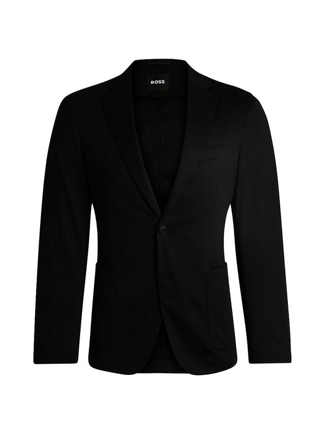 Mens Slim-Fit Jacket in Patterned Performance-Stretch Jersey Product Image