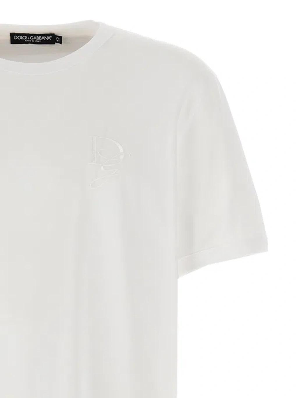 Logo Embroidery T Shirt In White Product Image