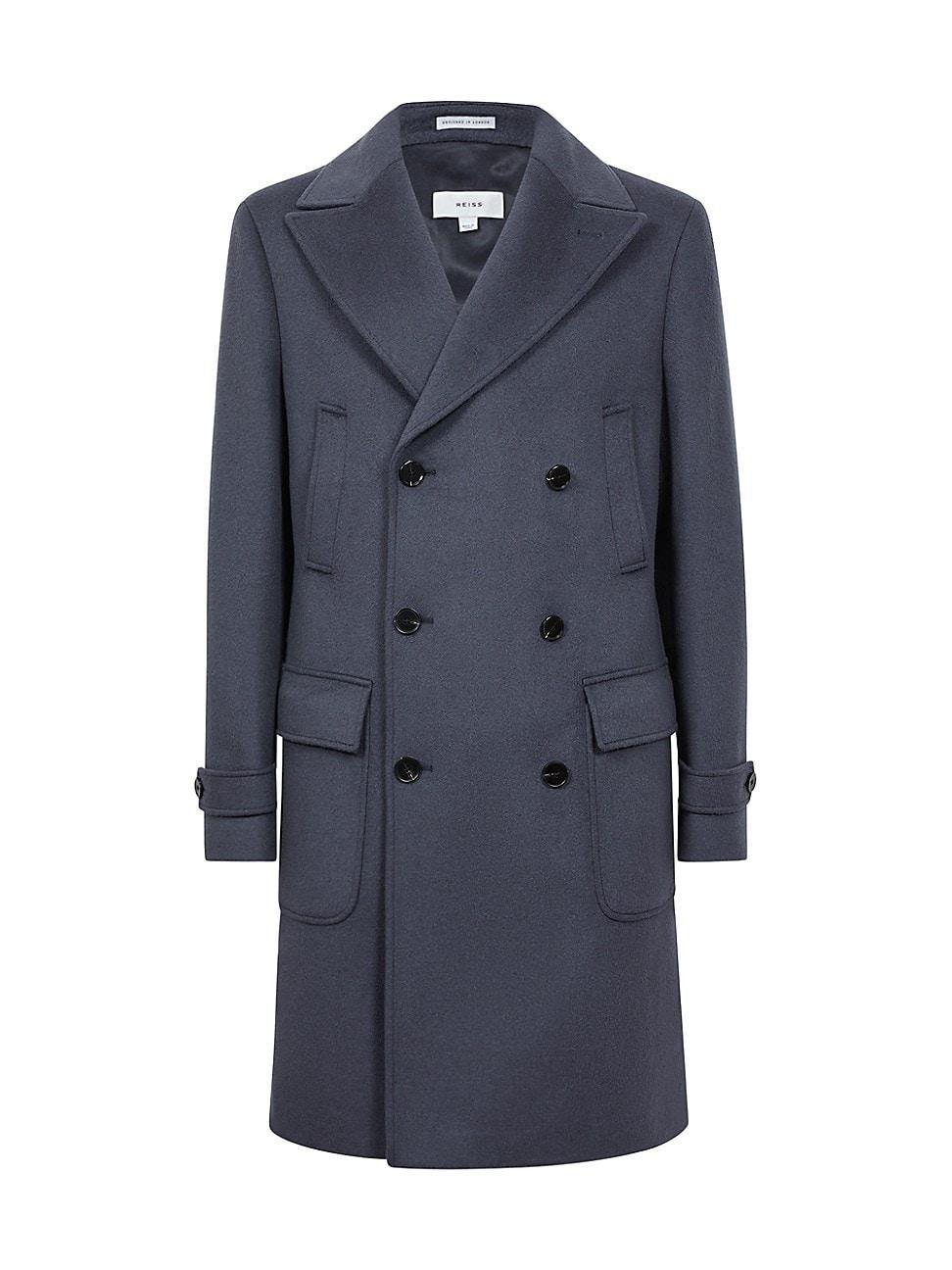 Mens Crowd Double-Breasted Wool-Blend Coat Product Image