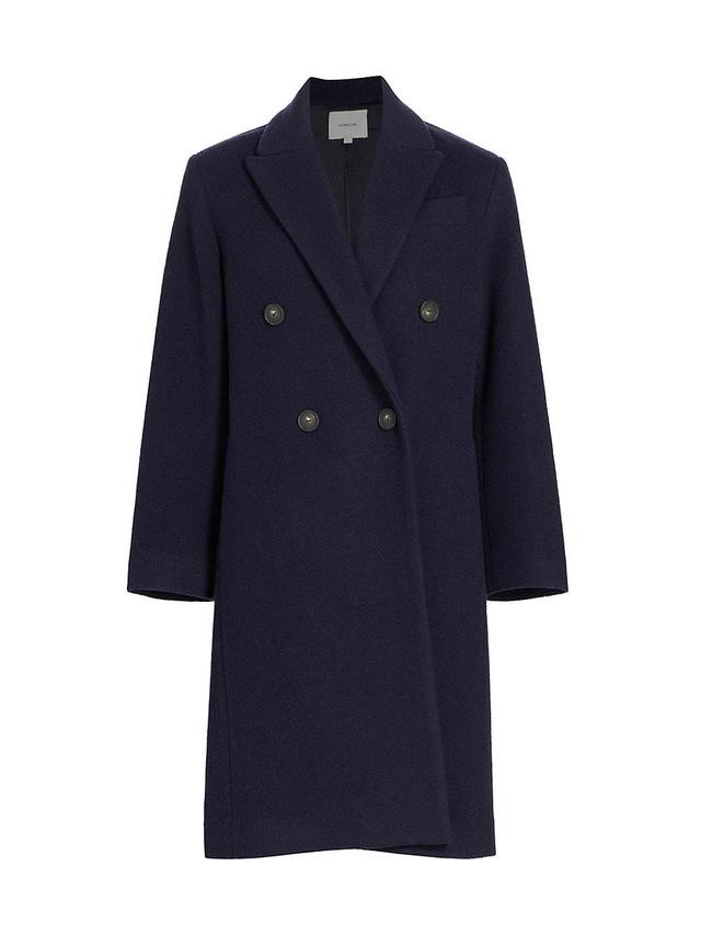 Womens Double-Breasted Wool-Blend Coat Product Image