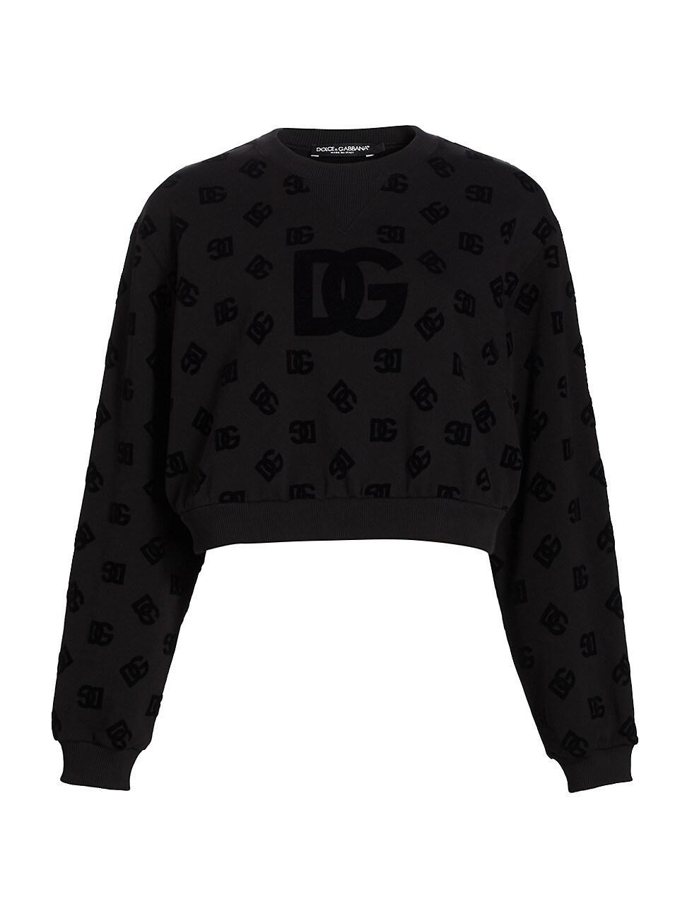 Womens Logo Crewneck Crop Sweatshirt Product Image