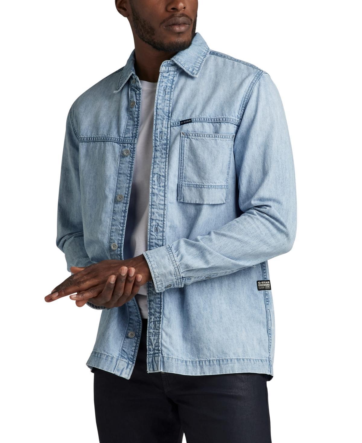 G-Star Raw Mens Straight Fit Sun Faded Denim Jacket Product Image