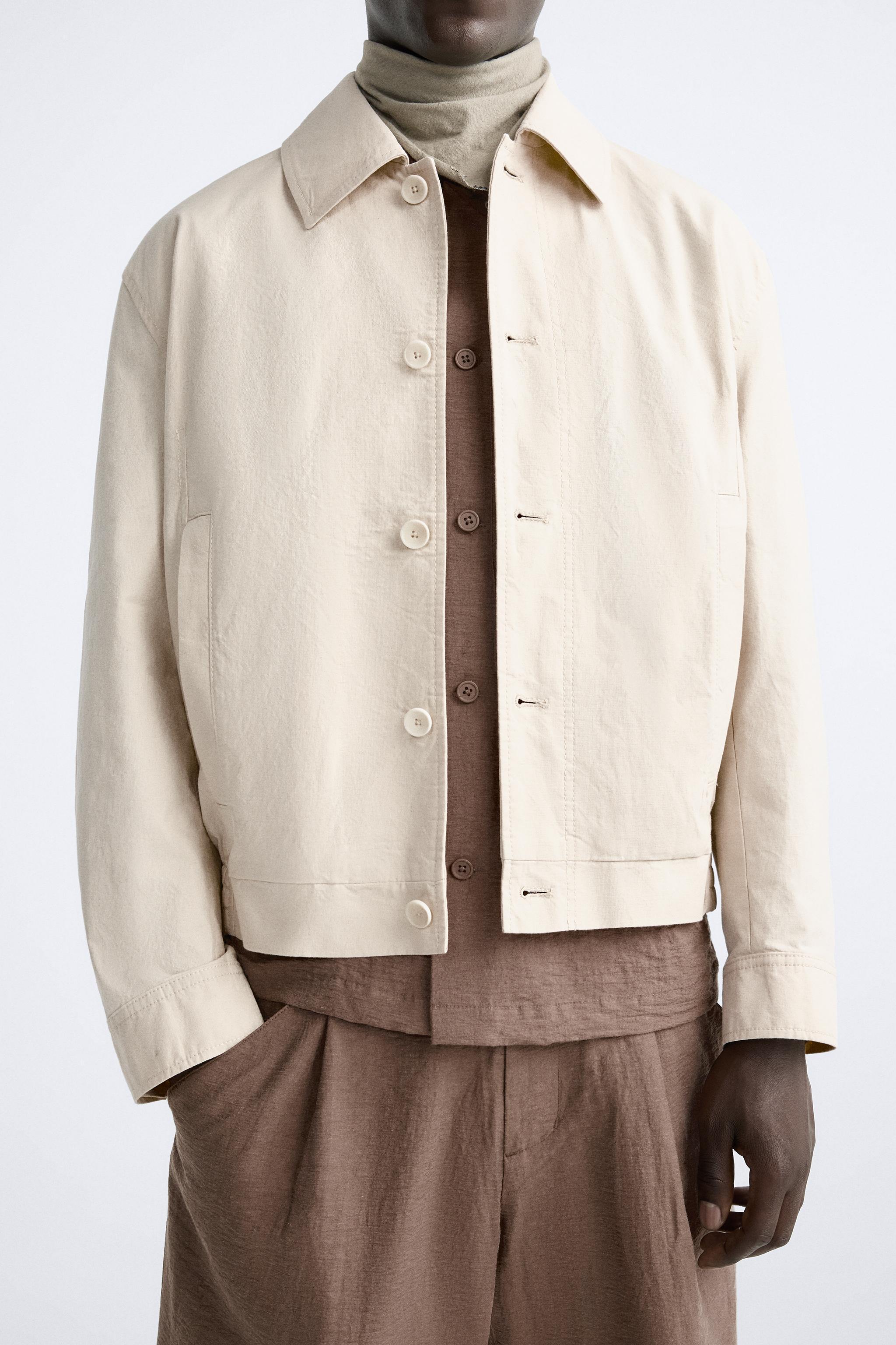 COTTON AND LINEN BLEND JACKET Product Image