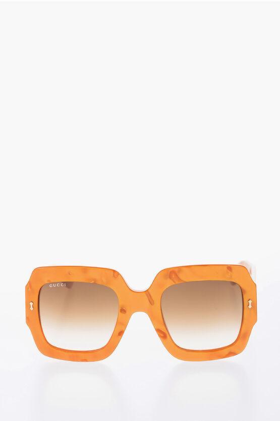 Solid Color Sunglasses With Oversized Frame In Yellow Product Image