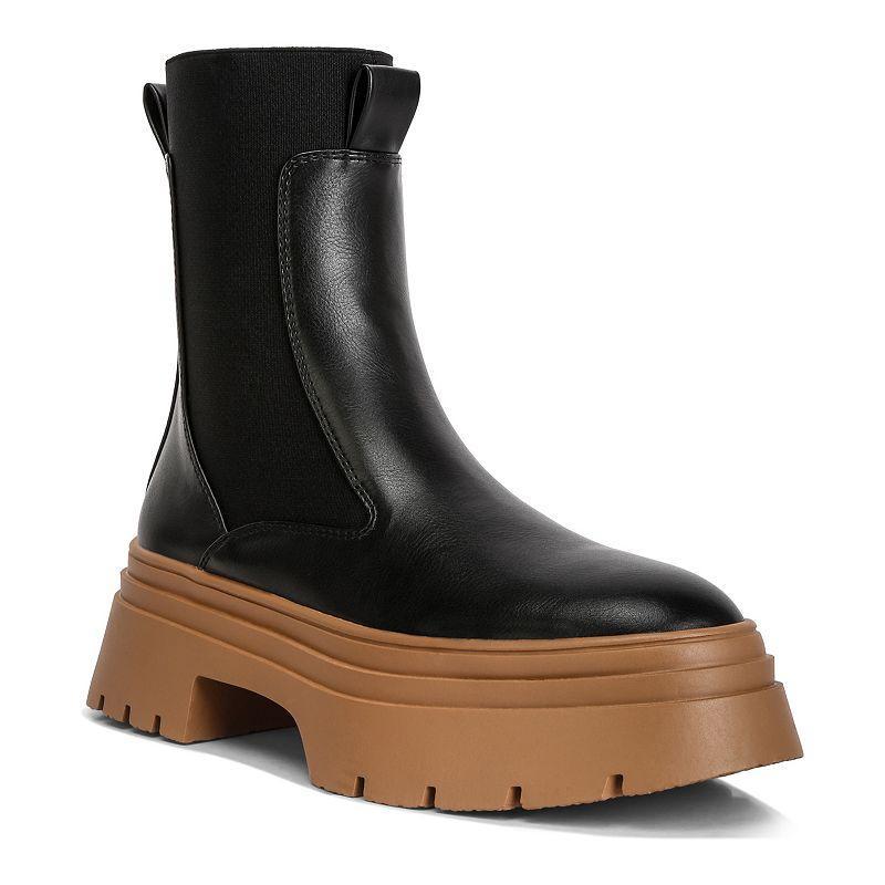 London Rag Ronin Womens High Top Chunky Chelsea Boots Product Image