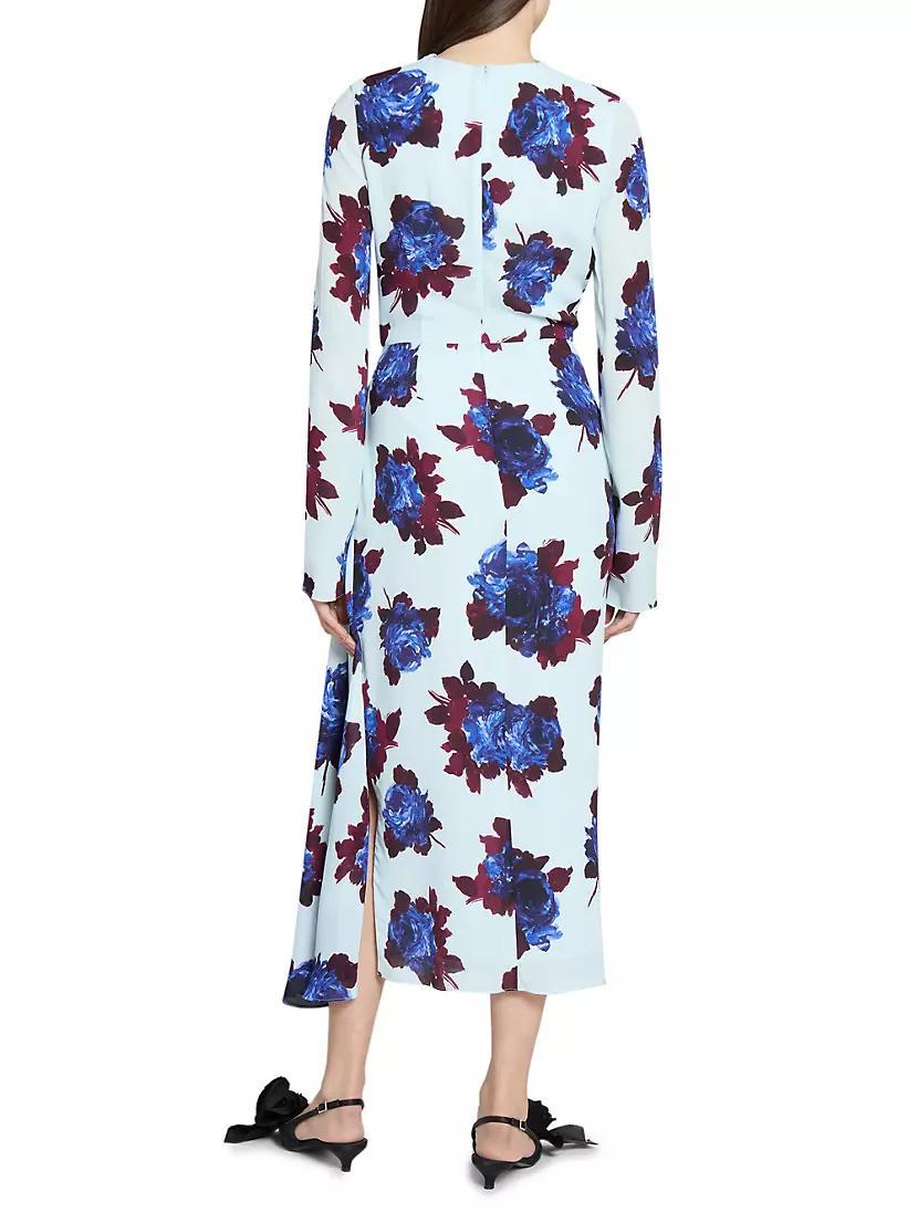 Floral Draped Midi-Dress Product Image