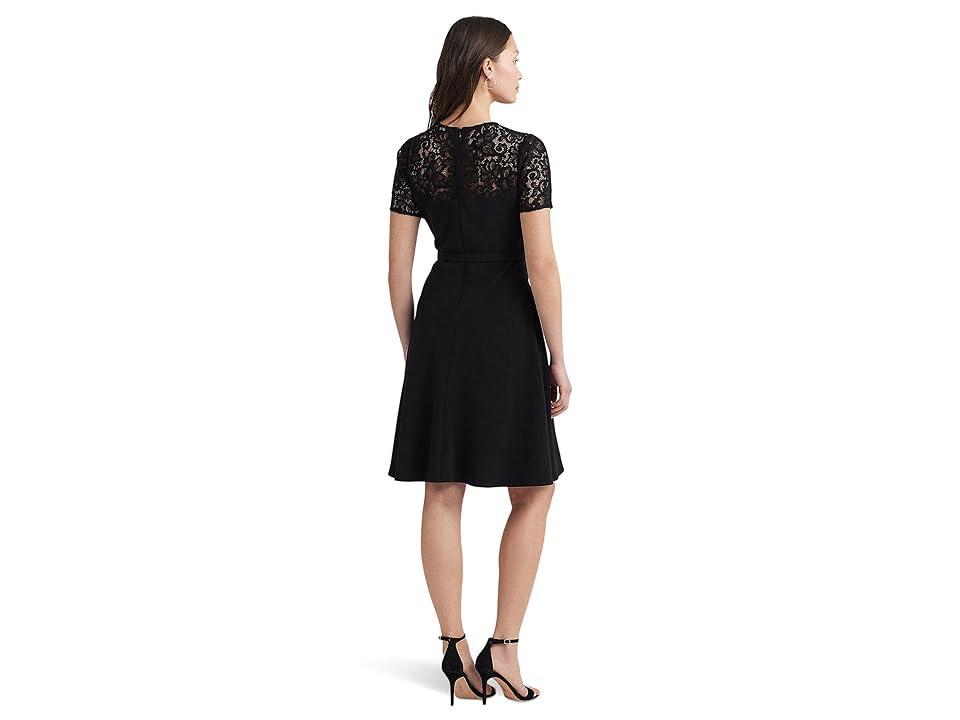 Lauren Ralph Lauren Lace-Trim Georgette Cocktail Dress Women's Dress Product Image