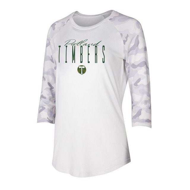 Womens Concepts Sport /Gray Portland Timbers Composite 3/4-Sleeve Raglan Top Product Image