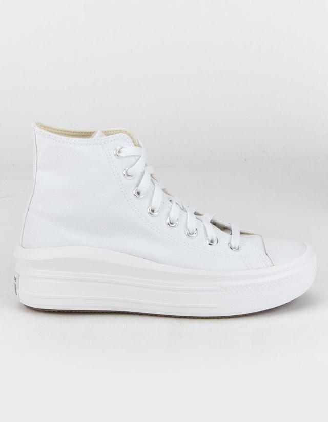 CONVERSE Chuck Taylor All Star Move Womens White Platform High Top Shoes Product Image