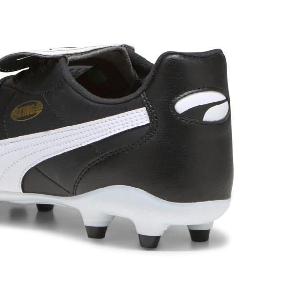 PUMA KING TOP Firm Ground/Artificial Ground Men's Soccer Cleats Shoes in Black/White/Gold Product Image