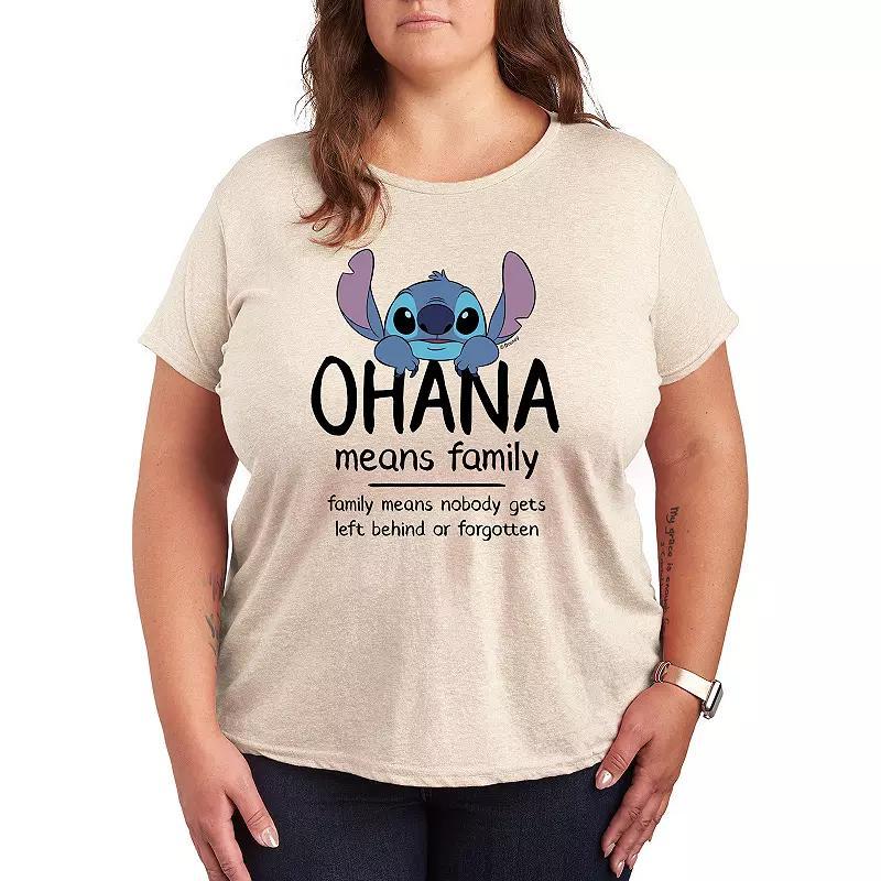 Disneys Lilo & Stitch Plus Ohana Graphic Tee, Womens Product Image