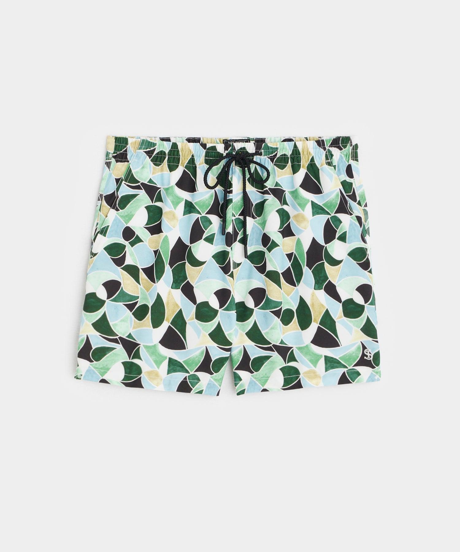 5" Montauk Swim Short in Green Kaleidoscope Product Image