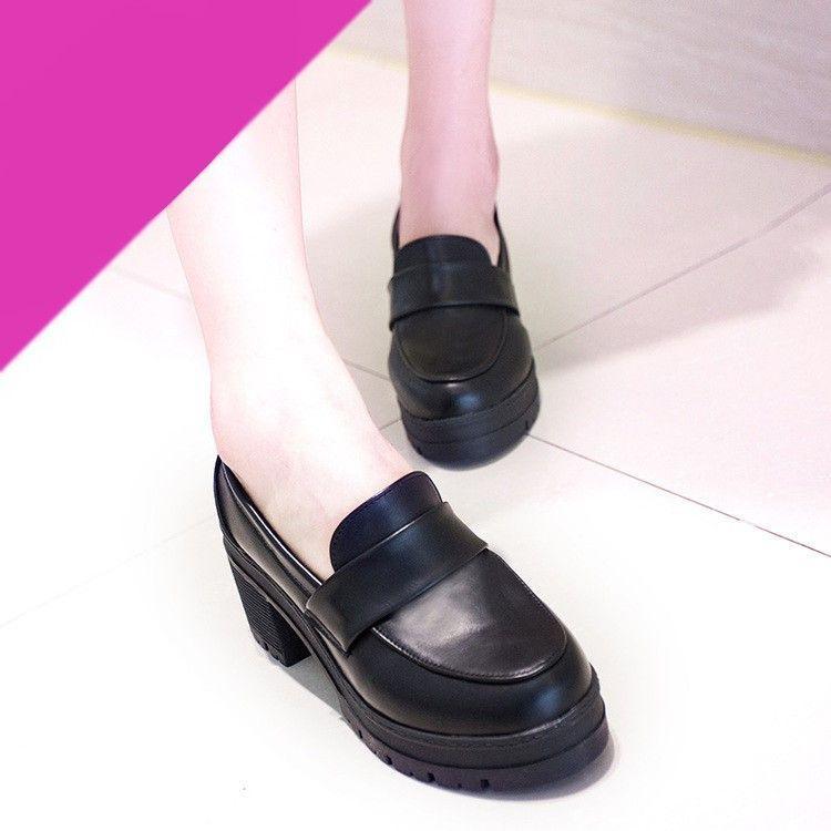 Block-Heel Platform Loafers Product Image