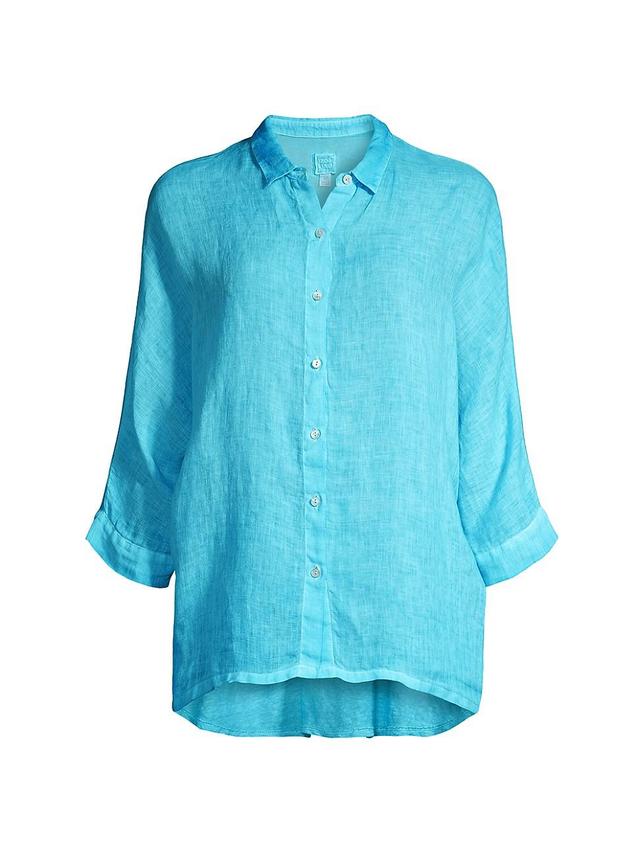 Womens Linen Buttoned Shirt Product Image