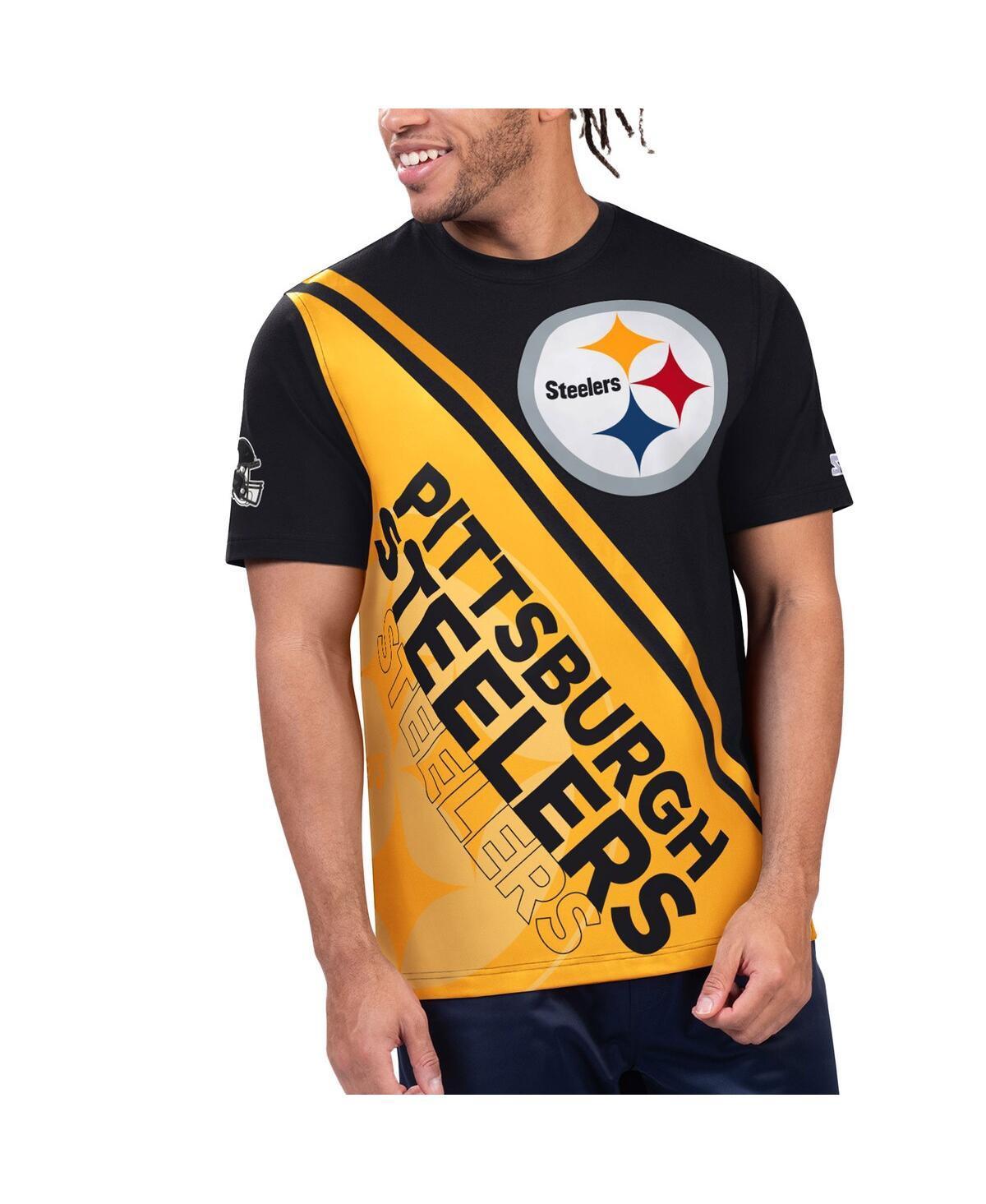 Mens Starter /Gold Pittsburgh Steelers Finish Line Extreme Graphic T-Shirt product image