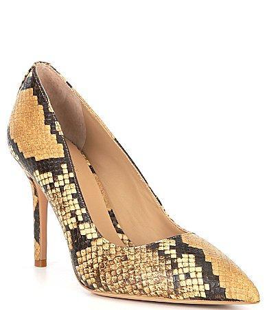 Lauren Ralph Lauren Lindella II Snake Embossed Leather Pumps Product Image