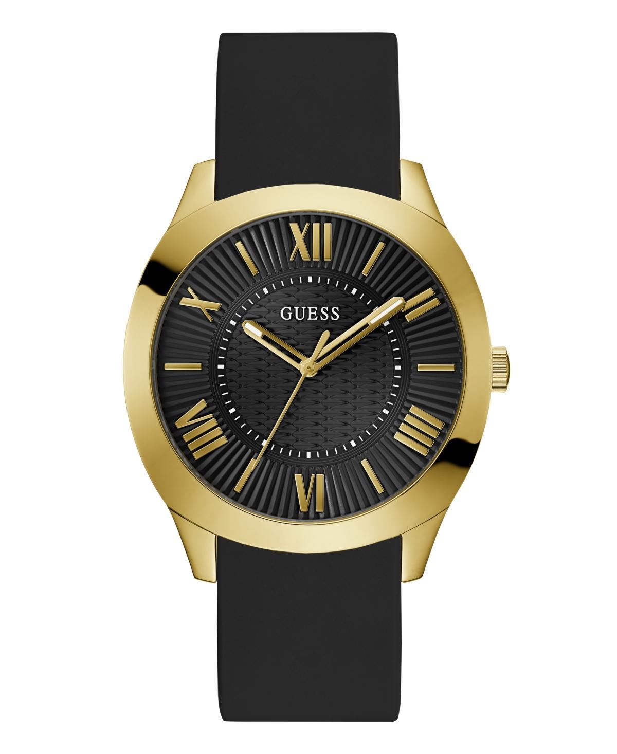 Guess Mens Analog Black Silicone Watch, 44mm Product Image