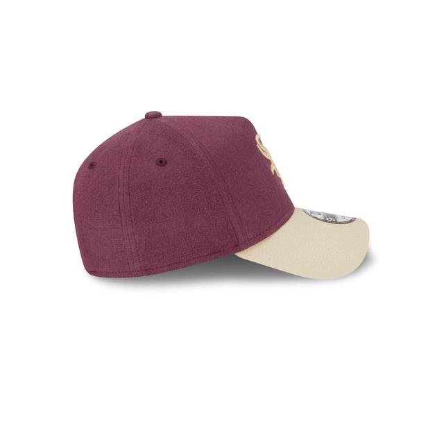 Philadelphia Phillies Moleskin Crown Maroon 9FORTY A-Frame Snapback Hat Male Product Image