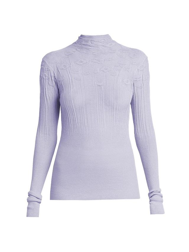 Womens Semi-Sheer Cotton-Blend Top Product Image