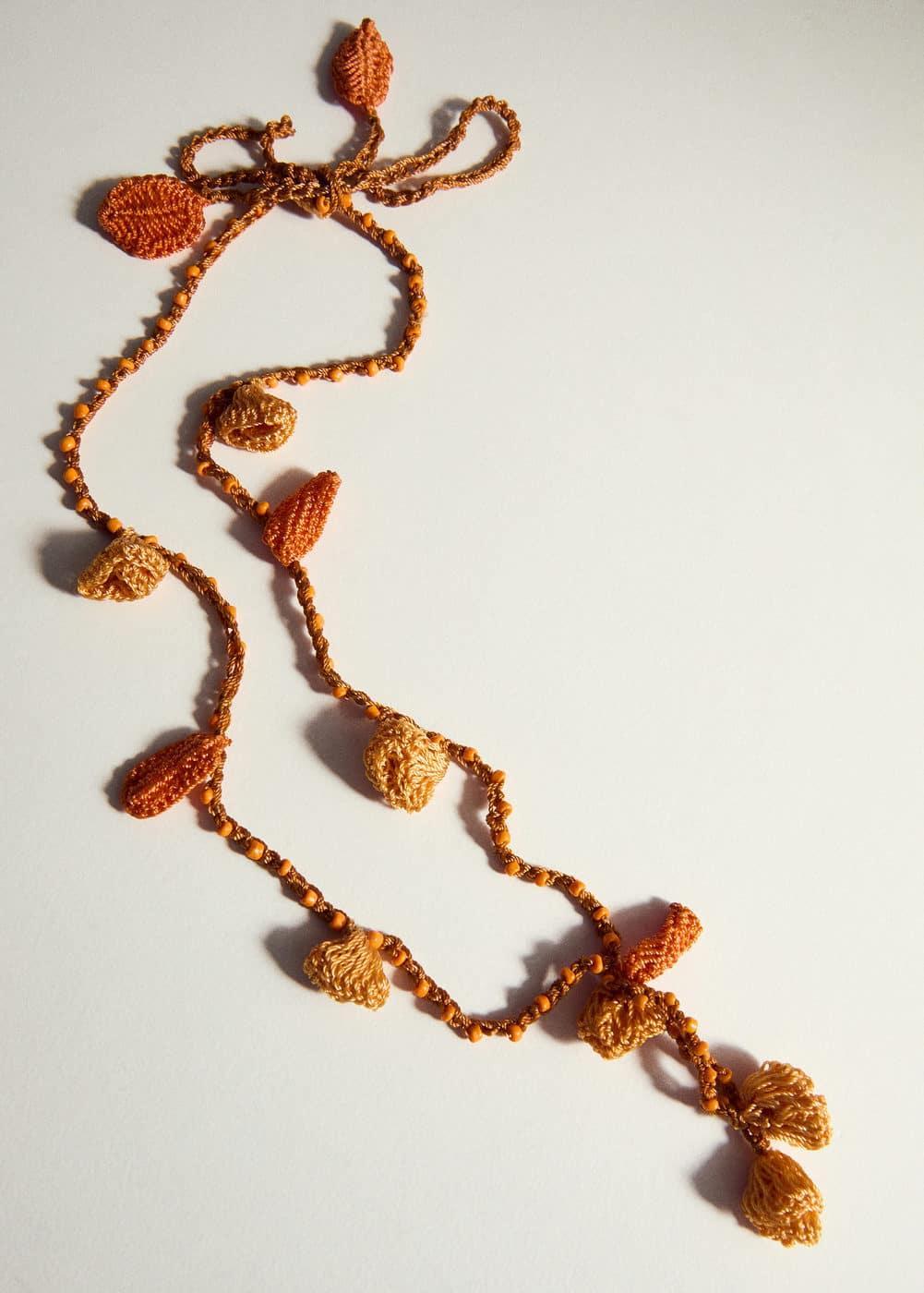 Crochet bead necklace - Women | MANGO USA Product Image