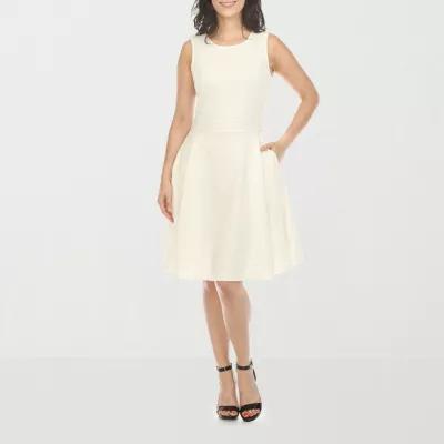 White Mark Womens Sleeveless Fit + Flare Dress Product Image