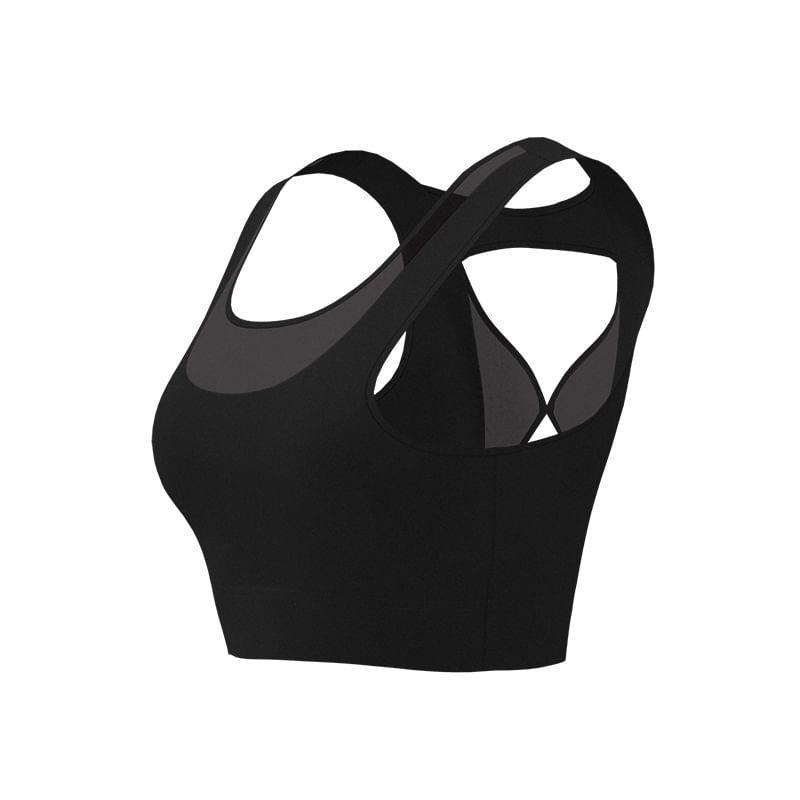 Square Neck Panel Cutout Sports Bra Product Image