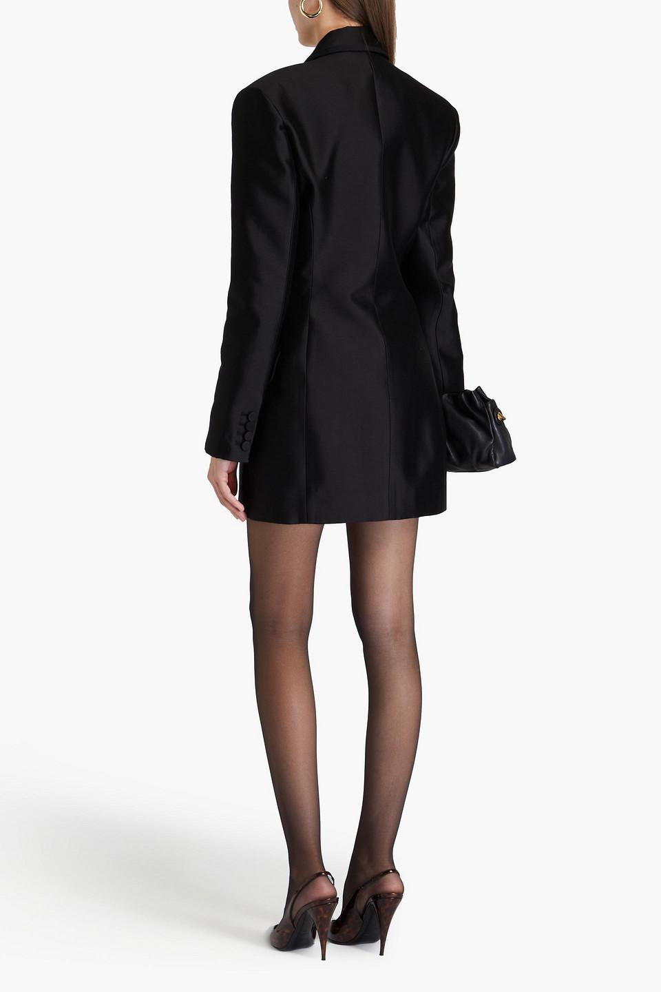 Matchmaker Wool-silk Tuxedo Dress In Black Product Image