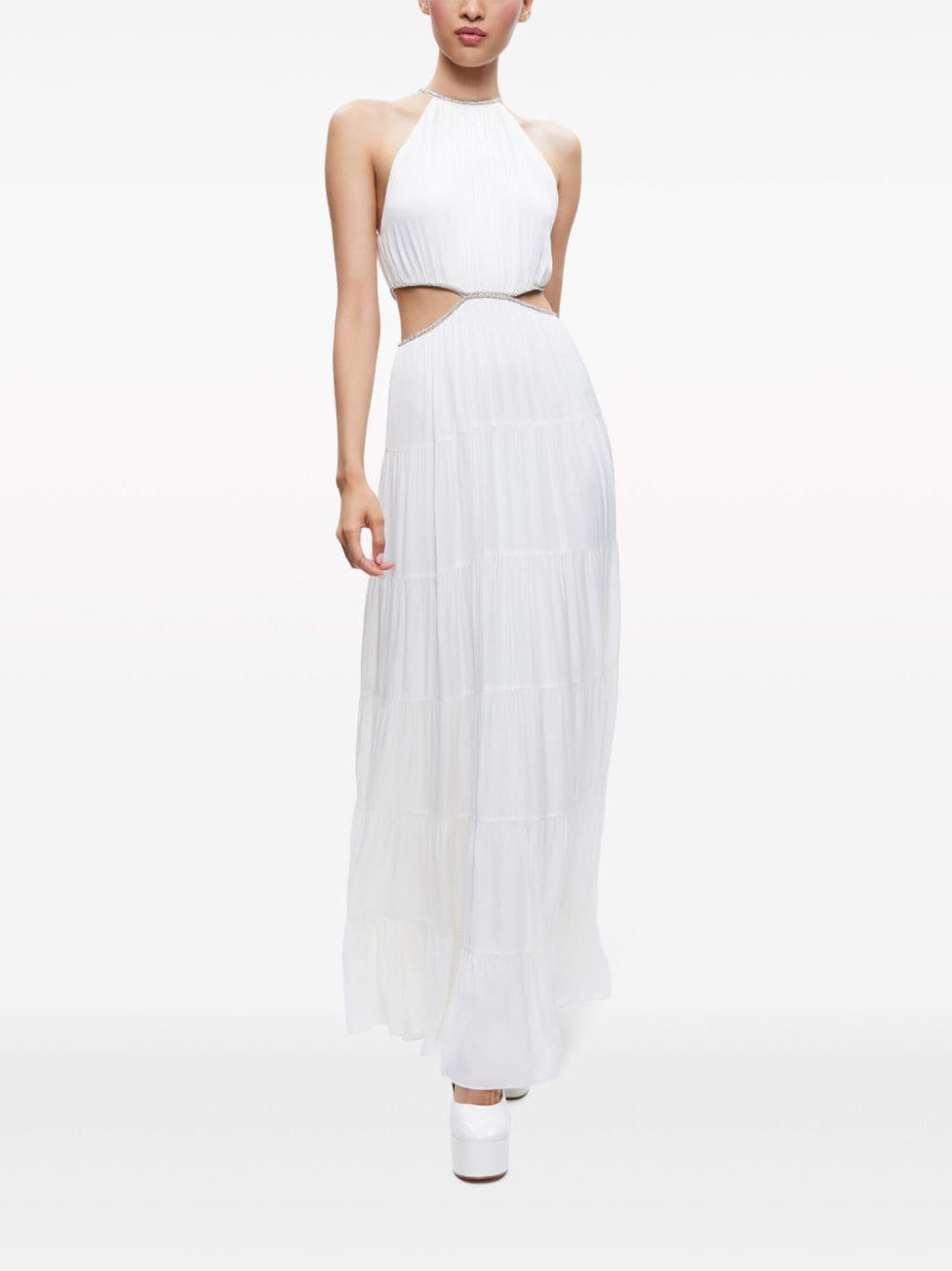 ALICE AND OLIVIA Myrtice Cut Out-detail Maxi Dress In Off White Product Image