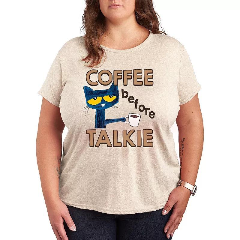 Plus Pete the Cat Coffee Graphic Tee, Womens Product Image