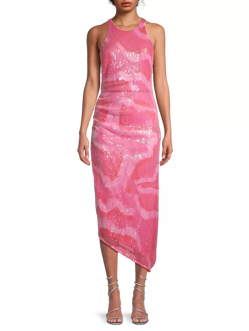 Perla Sequin Asymmetric Maxi Dress Product Image