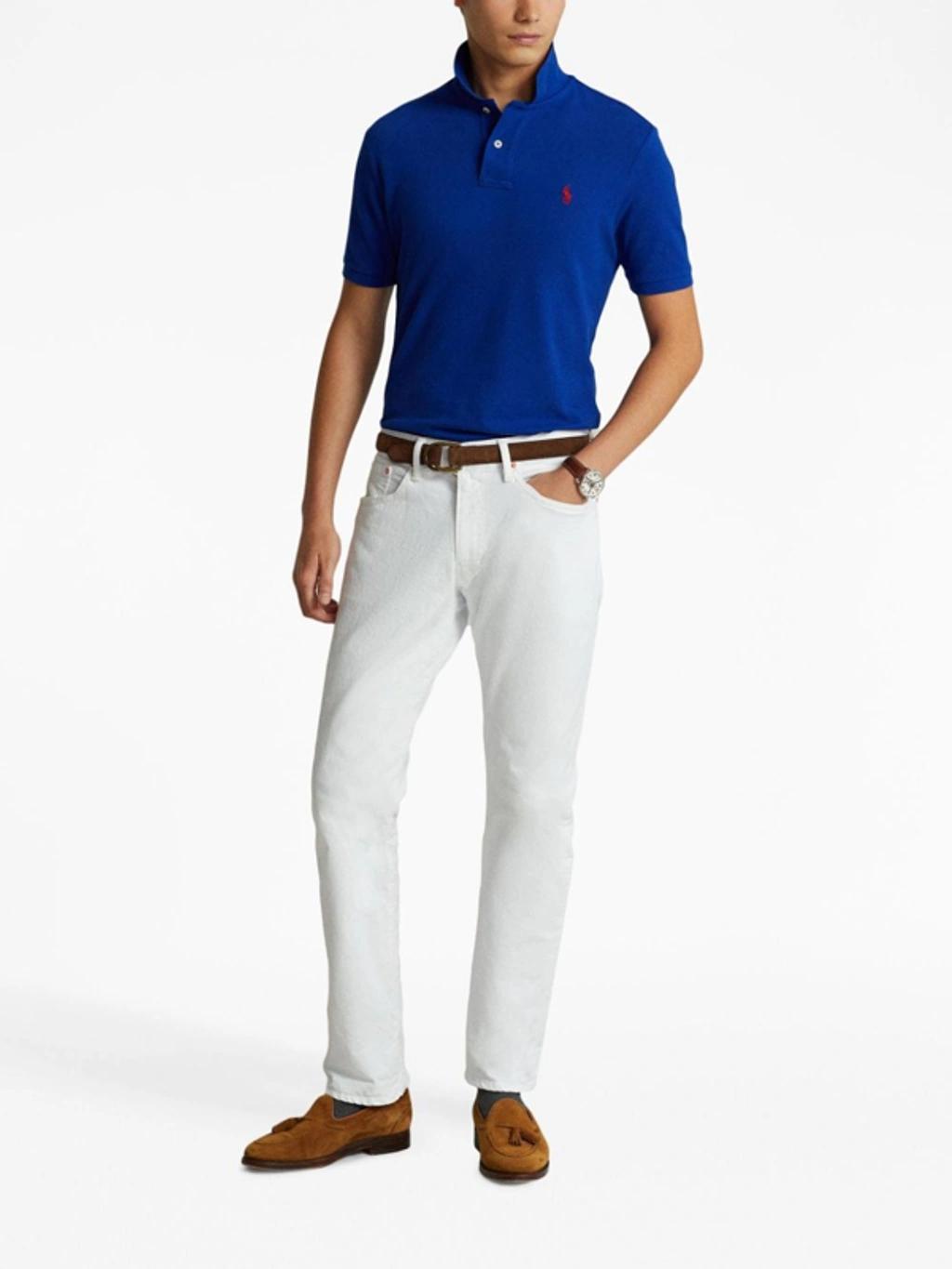 Polo Pony Cotton Polo Shirt In Blue Product Image