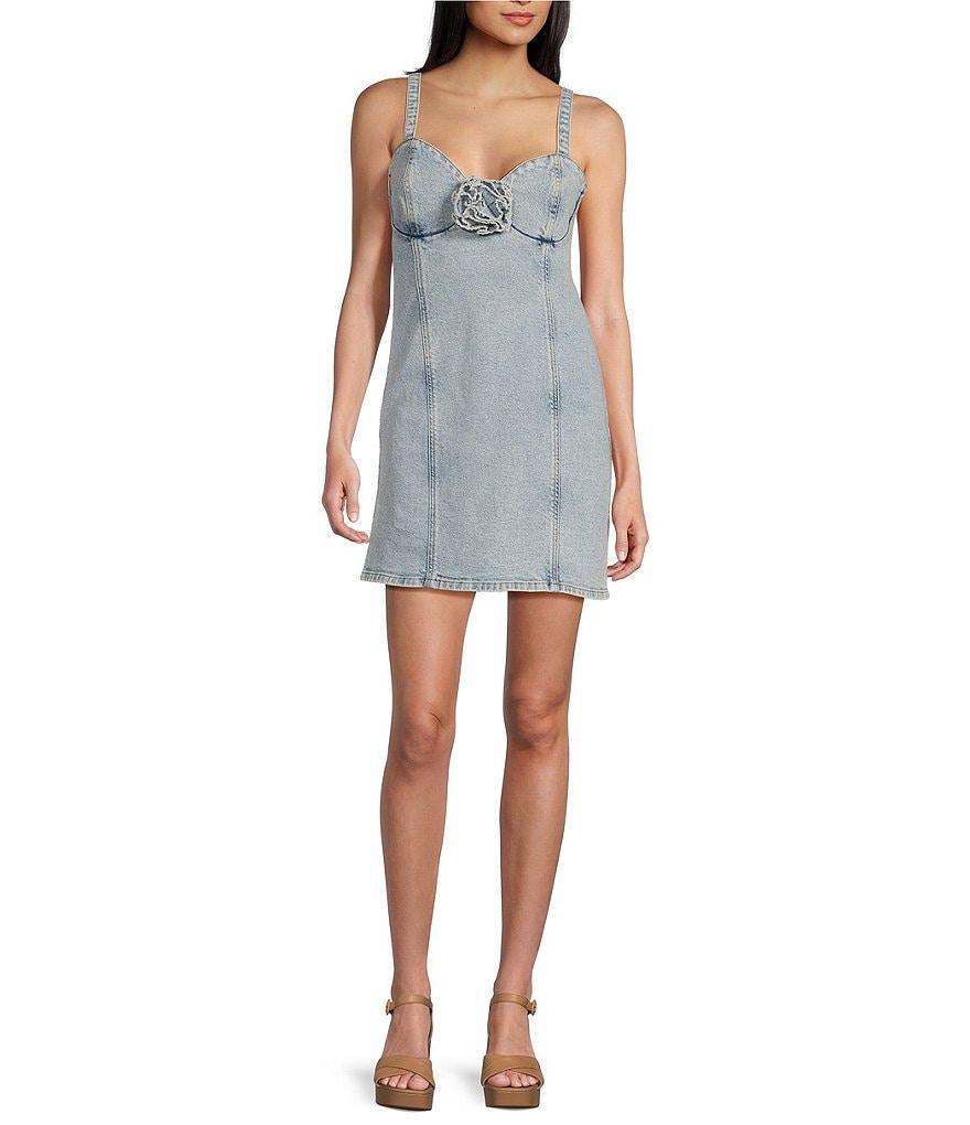 GB Rosette Denim Mini Dress product image