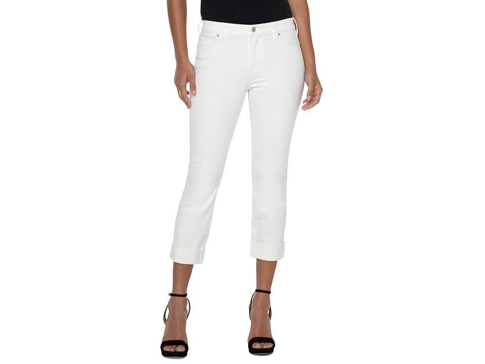 Liverpool Petite Charlie Crop Wide Rolled Cuff in Bone White (Bone White) Women's Jeans Product Image