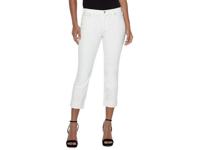 Liverpool Los Angeles Petite Charlie Crop Wide Rolled Cuff White (Bone White) Women's Jeans Product Image