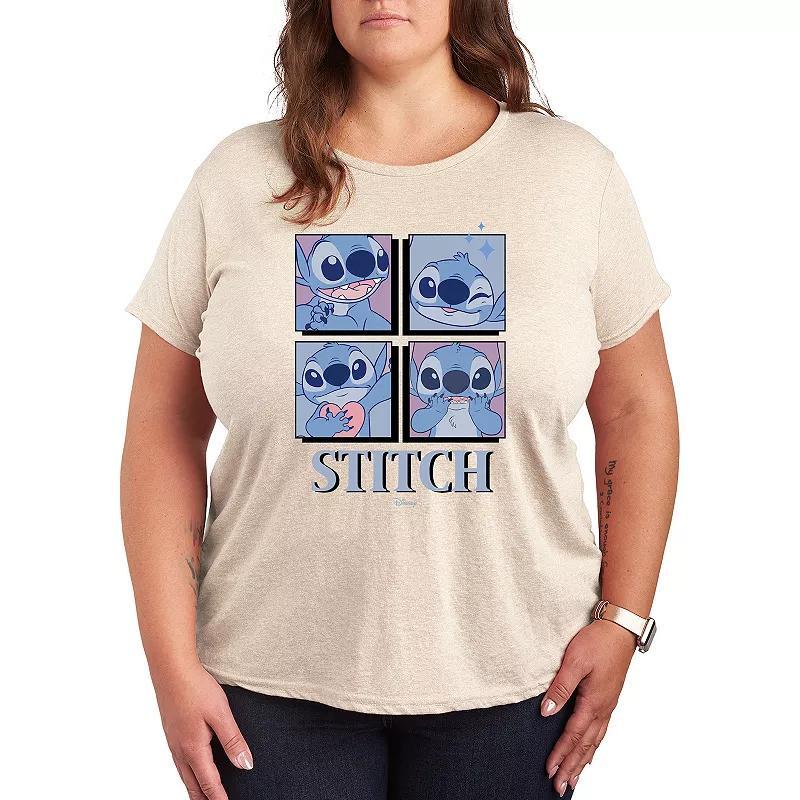 Disneys Lilo & Stitch Plus Grid Graphic Tee, Womens Product Image